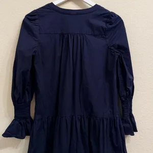 Tuckernuck Pomander Place‎ Navy Blue Cotton Poplin Kenzo Mini Dress Size XS thumbnail 4