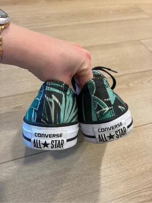 Converse Black Low Top Jungle Safari Leaf Print Sneaker Size Men’s 7/Women’s 9 thumbnail 6