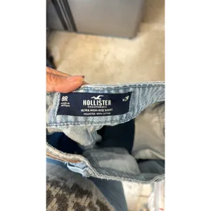 Hollister ultra high ride baggy light was wide leg jeans school retro sz 8 thumbnail 6