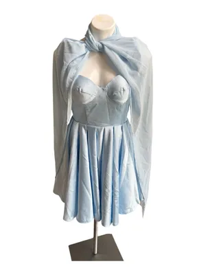 ABCDress Satin Cocktail Party Dress Blue Size 4 NWT thumbnail 6