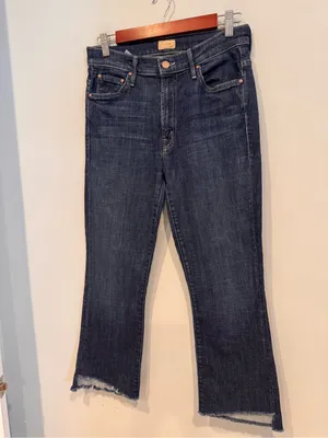 MOTHER The Insider Crop Step Fray Jeans - Dark Wash 29 thumbnail 3