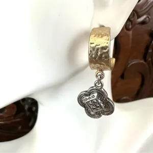 Chico’s Allison mixed charm hoop earrings thumbnail 4