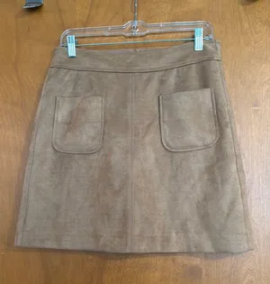 Loft Faux Suede Skirt Camel 6 thumbnail 1