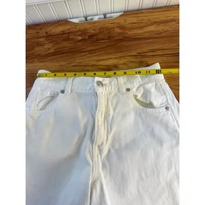 Madewell Superwide-Leg Jeans High Rise White Denim Size 24 thumbnail 8