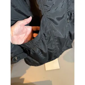 In Front Windbreaker Jacket Women's Size 2XL Black Hooded Single Breasted thumbnail 4