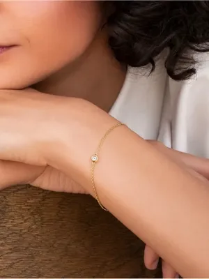 Revolve x MARRIN COSTELLO Soleil Bracelet White Topaz, Sterling Silver/ 14k Gold thumbnail 7