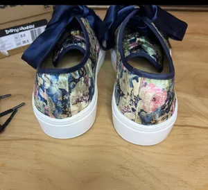 Blue Velvdet Floral Sneakers, Extra Laces thumbnail 3