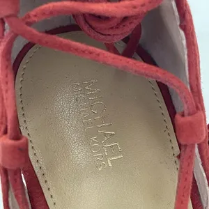 Michael Kors Mirabel Red Suede Lace Up Heel Sandal Womens 8M Strappy‎ Event thumbnail 11