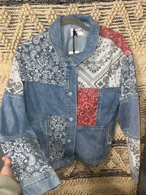 Anthropologie Faria Patchwork Denim Trucker Jacket thumbnail 5