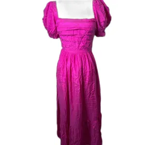 Abercrombie & Fitch Emerson Drama Bow-Back Pink Maxi Dress Tiered Size XS thumbnail 6