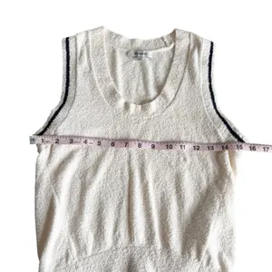 Madewell Boucle Knit Sweater Tank Vest Women’s XS Vintage Ivory thumbnail 3