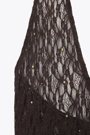 Zara Brown Lace Ruffled Crochet Halter Bohemian Summer Dress thumbnail 12