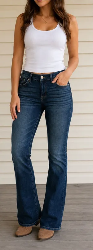 BKE Payton Bootcut Jeans Women’s 29x31.5 Mid Rise Stretch Dark Wash Denim thumbnail 1