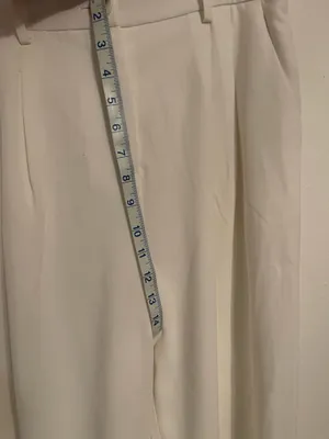 Wide -Leg White High Waisted Dress Pants . Size M thumbnail 8
