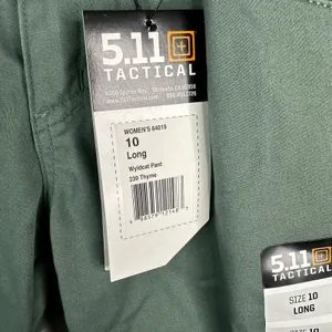5.11 Tactical Wyldcat Pant Womens 10 Long Thyme Green Skinny Moto Zip NWT thumbnail 6