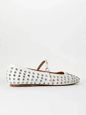 Ellidy Ballet Flat Studded Mary Jane embellished white leather Lolita glam thumbnail 4