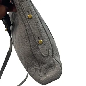Fossil Jenna Top Zip Gray Pebbled Leather Crossbody Handbag Purse thumbnail 3
