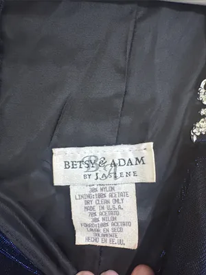 Vintage 90s Betsy & Adam Blue Glitter Prom Dress Size 8 thumbnail 3