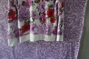 Victoria's Secret fleece hooded sweater flowers floral in white, purple and red size medium. thumbnail 3