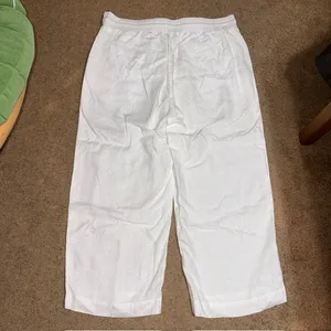 Quince 100% European Linen Wide Leg Ankle Pull On Pant White 3X thumbnail 8