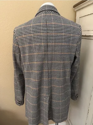 Old Navy Houndstooth One Button Jacket in Black, Beige & Brown thumbnail 6