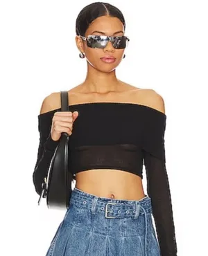 Super down off shoulder top thumbnail 1