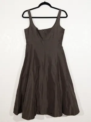NWT J. Crew Espresso Brown 100% Silk Fit & Flare Dress Size 8 thumbnail 5