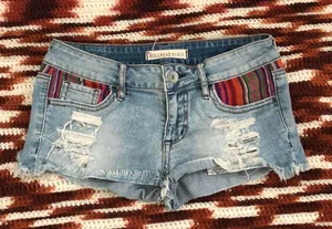 Bullhead Black Y2K 2000s Micro Mini Baddie Low Rise Denim Jean Shorts thumbnail 1