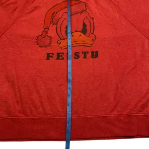 Disney AE‎ Donald Duck Feisty Christmas Holiday Red Sweatshirt Crewneck M thumbnail 10