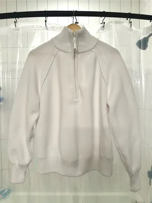 Aerie Offline Waffle Knit Quarter Zip - White thumbnail 1