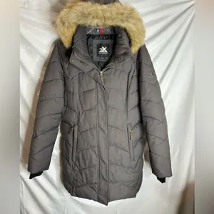 ZeroXposur Freya Faux-Fur Hood Quilted Walker Coat size Large thumbnail 2