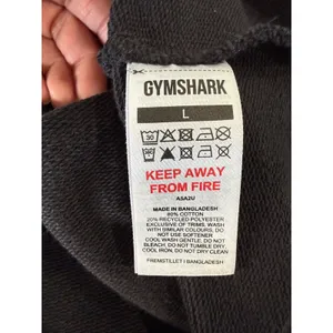 Gymshark Fitness Womens Large Black Short Sleeve‎ Raw Edge Sweatshirt A5A2U Logo thumbnail 8