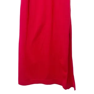 Free People Beach Drew Tee Dress Barbados Cherry Red Twist Sleeve Midi Sz Small thumbnail 4