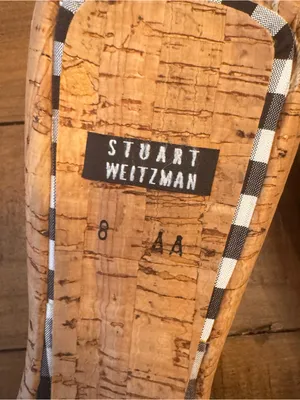 STUART WEIRZMAN‎ Gingham Knot Cork Slide Sandals thumbnail 3