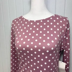 Electric Behavior Dusty Rose Polka Dot Long Sleeve Top size M‎ thumbnail 11
