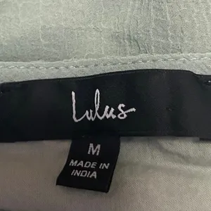 Lulus Green Long Sleeve Embellished Faux Wrap V Neck Peplum Blouse Top Size M thumbnail 4