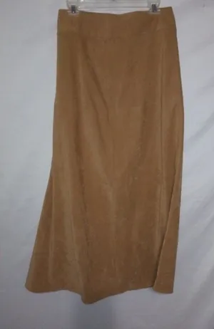 Studio C 12 Western Prairiecore Tan Faux Suede Midi/Maxi Skirt thumbnail 1
