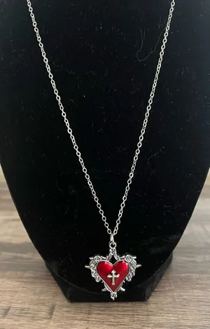 Gothic/Punk 18” Stainless Steel Silver Pendant Necklace NWT thumbnail 1