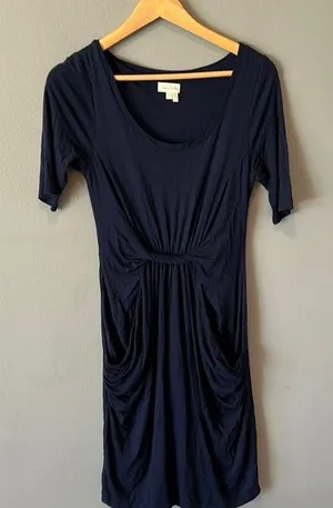 Anthropologie Meadow rue small navy dress with pockets‎ thumbnail 1
