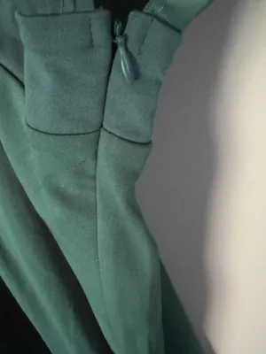 Green Midi Dress with Pleated Cape Detail thumbnail 5