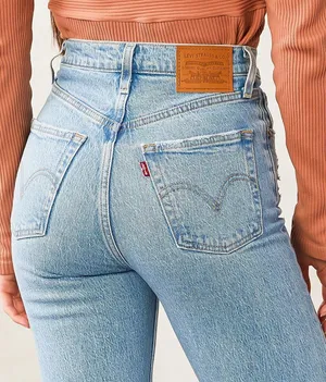 Levi’s® Ribcage Ripped High Waist Ankle Straight Leg Jeans (Samba Done) thumbnail 2