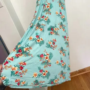 OLIVE & OAK LULUS Sleeveless Floral Maxi Dress Aqua Blue Pink Tropical Hawaiian thumbnail 17