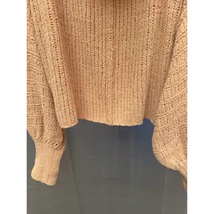Free People Be Yours Pullover Sweater Camel Chunky Knit Oversized Cowl Neck XS thumbnail 4