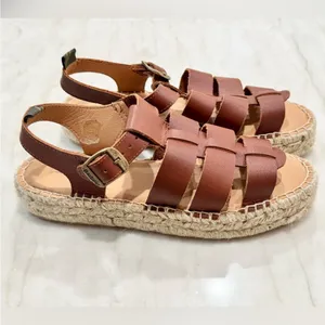 $170 NEW Free People X Barbour Paloma Espadrille Platform Fisherman Sandal 7.5 thumbnail 5