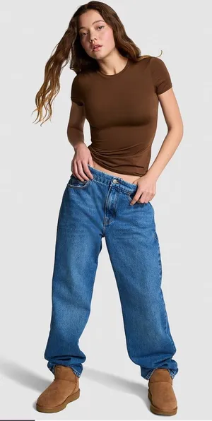 Victoria's Secret pink base stretch Brown shirt thumbnail 1