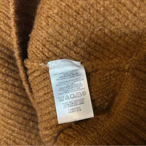Ann Taylor Ribbed Zip Oversized Poncho Sweater Size XS/Small Caramel Cozy thumbnail 5
