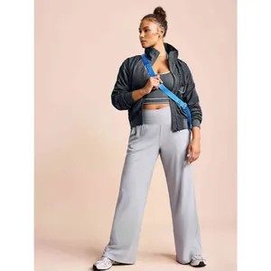 Athleta L Venice High Rise Wide Leg Pant Featherstone Grey Large Regular thumbnail 7