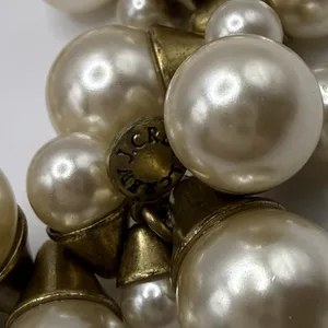 J.CREW Bracelet Cha Cha Champagne Faux Pearl Statement Stretch Gold‎ Tone thumbnail 3