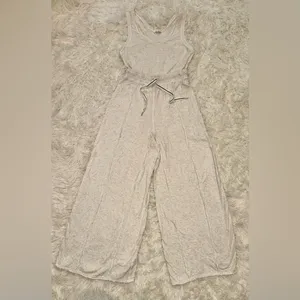 NEW Free people wait a minute Oatmeal Combo Jumpsuit sz M thumbnail 6