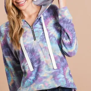 BiBi Brushed Circular Tie Dye Print‎ Terry Hoodie thumbnail 4
